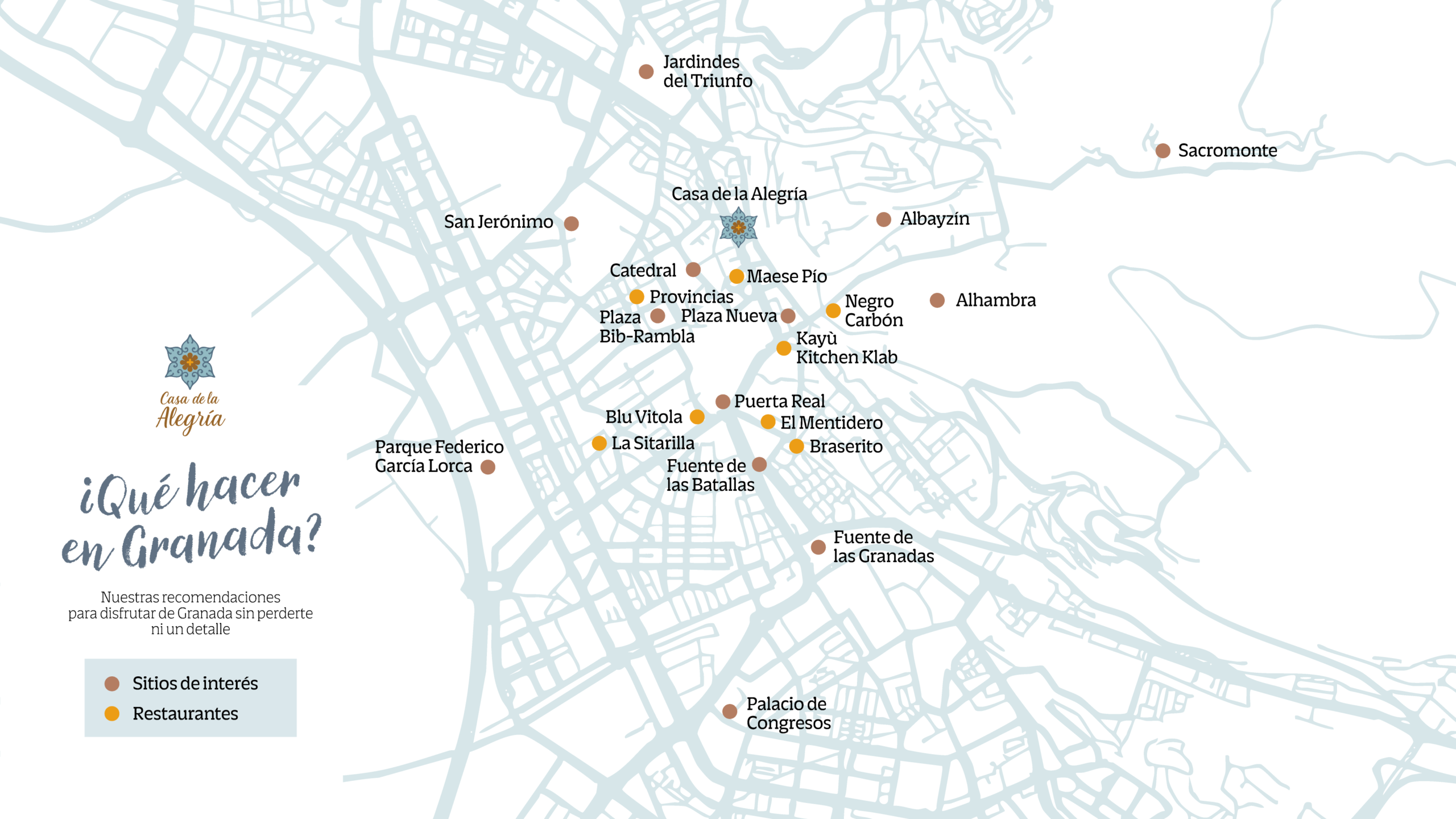mapa granada centro recomendaciones